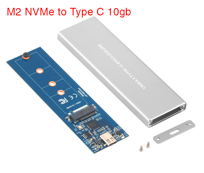 Hộp ổ cứng SSD M2 PCIe NVMe to Type C Gen 2 10gb vỏ nhôm