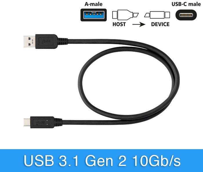 Cáp USB Type A sang USB Type C Gen 2 10Gbps 0.6m