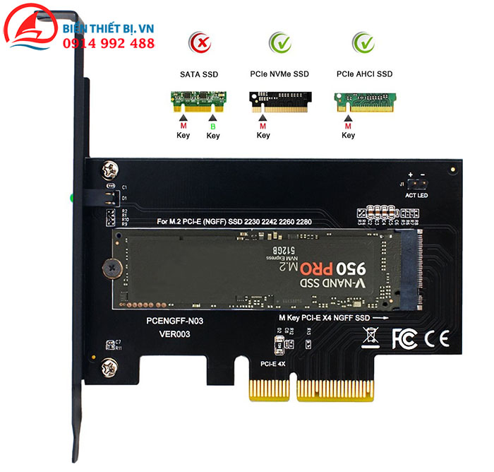 Adapter SSD M2 NVMe PCIe to PCI-E 4X
