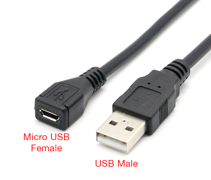 Cáp chuyển đổi USB Male sang Micro USB Female - dây dài 25cm