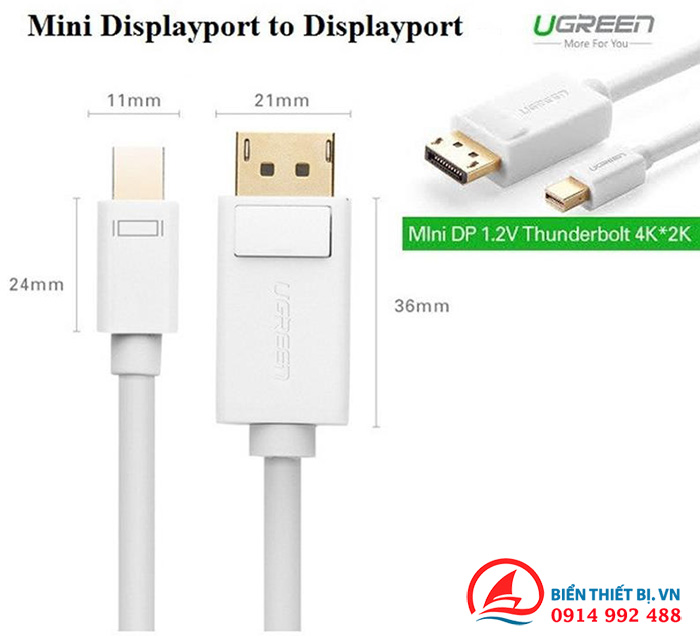 Cáp chuyển Mini DisplayPort to DisplayPort dài 3m Ugreen 10423