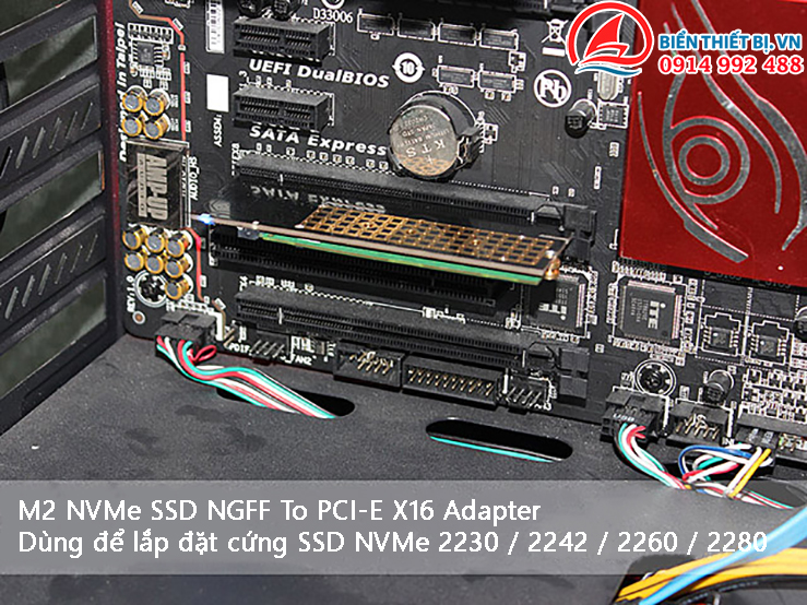 Adapter SSD NVMe lắp đặt ổ cứng 2230 2242 2260 2280 cho máy tính