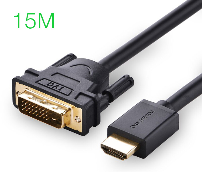 Cáp DVI-D sang HDMI – Ugreen 10166 chính hãng dây dài 15m