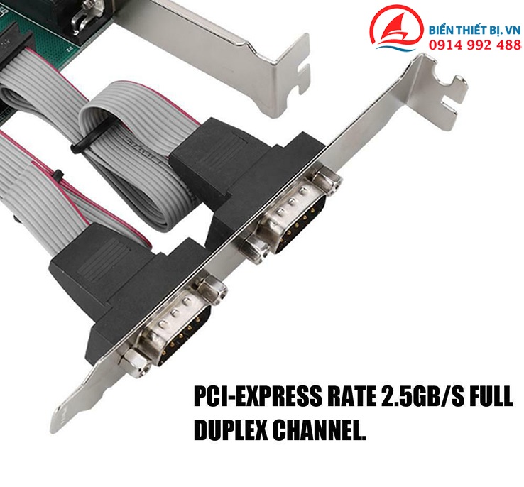 Card PCI-E 1X ra 2 RS232 DB9 và DB25 Parallel chipset WCH382