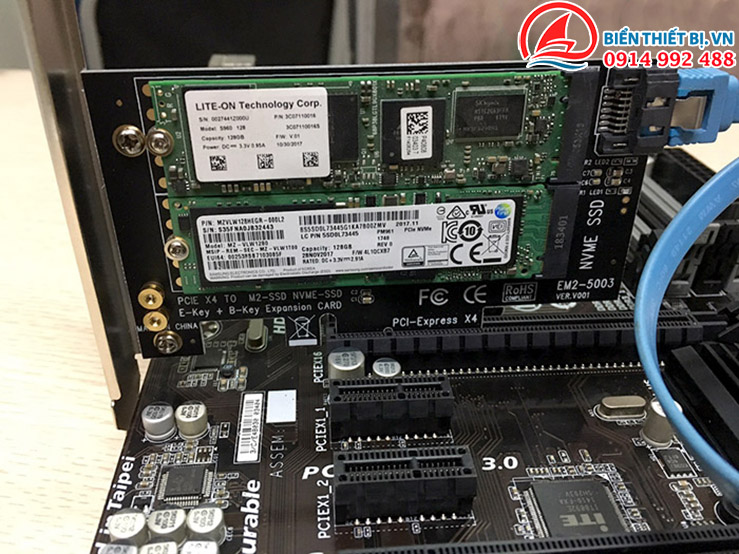 Card PCI-E X4 lắp SSD M.2 NVME và M.2 SATA cho máy tính để bàn