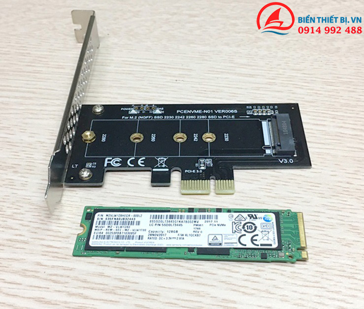 Card M2 NVMe sang PCI-E 1X