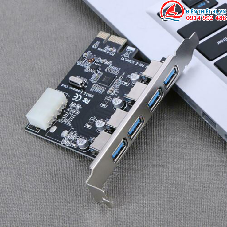 Card PCI-E ra 4 cổng USB 3.0 chipset VL805 tốc độ đến 5 Gbps