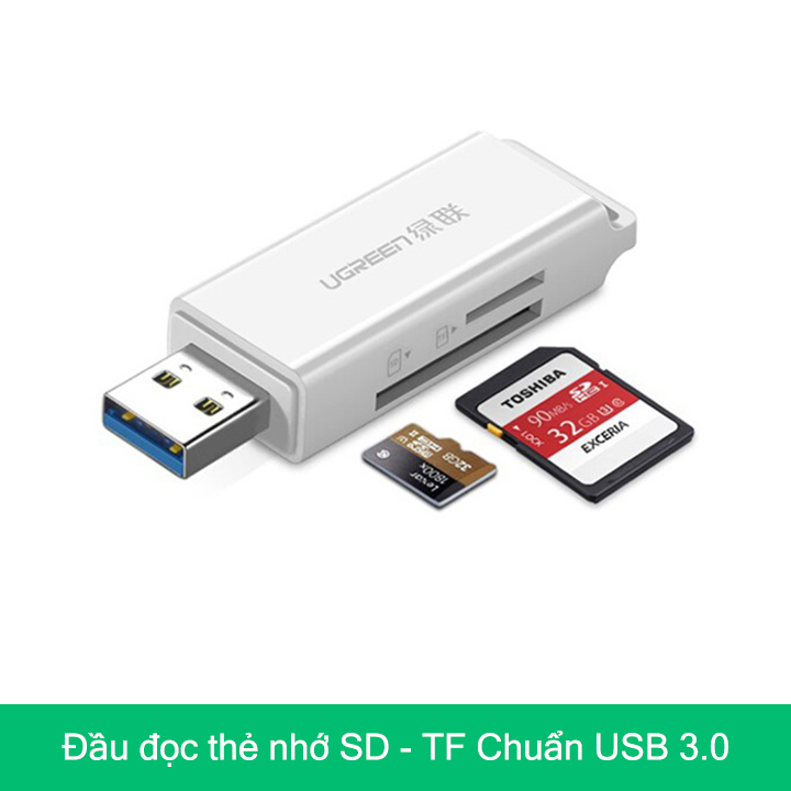 Đầu đọc thẻ nhớ SD/TF Chuẩn USB 3.0 – Chính hãng Ugreen 40753