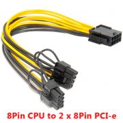 Cáp chuyển đổi nguồn 8Pin CPU ra 2 nguồn PCI-E 8Pin