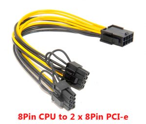 Cáp chuyển đổi nguồn 8Pin CPU ra 2 nguồn PCI-E 8Pin