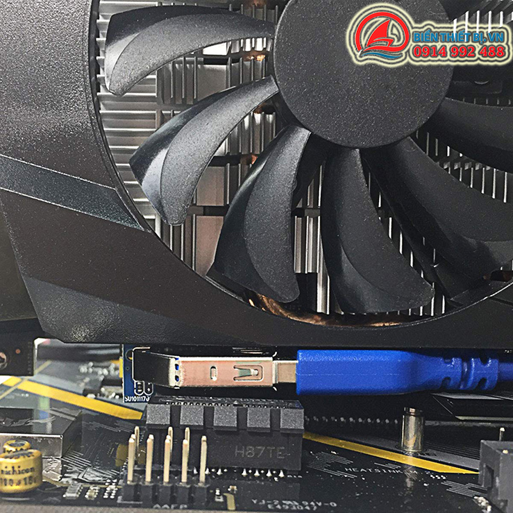 Card riser PCI-E 1X ra 2 PCI-E 4X Cáp kết nối USB 3.0 dài 60cm