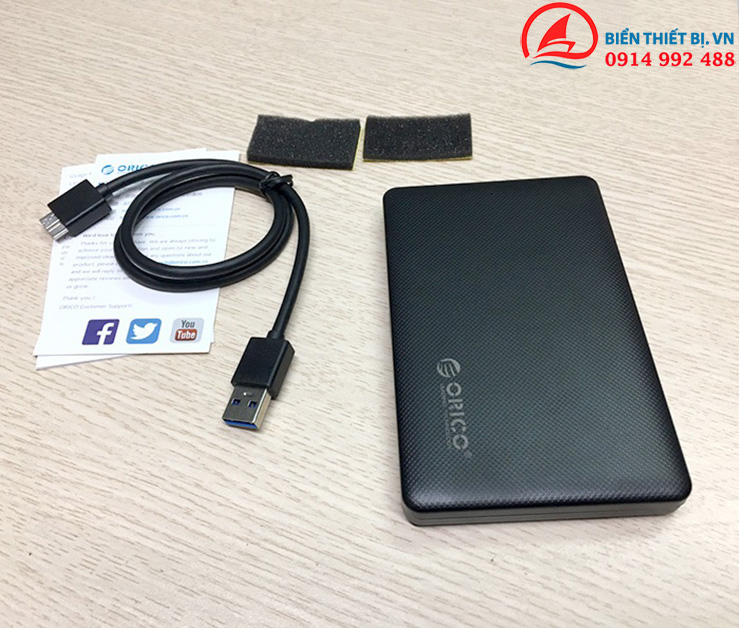Hộp ổ cứng HDD SSD 2.5 SATA III sang USB 3.0 - ORICO 2577U3-BK