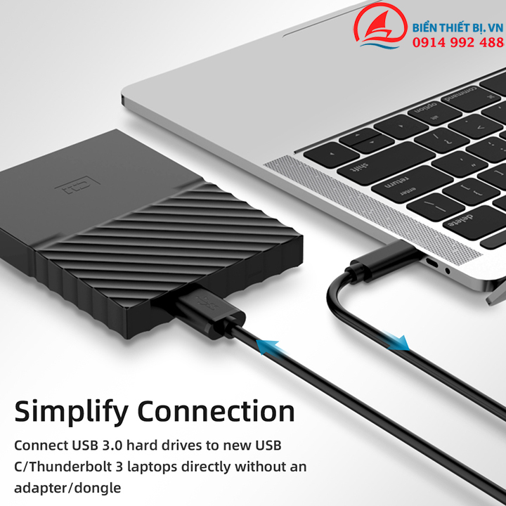 Cáp kết nối USB Type C Macbook Laptop với Box ổ cứng - Dây dái 10cm