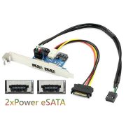 Adapter SATA ra 2 cổng Power eSATA hỗ trợ nguồn 5V 12V