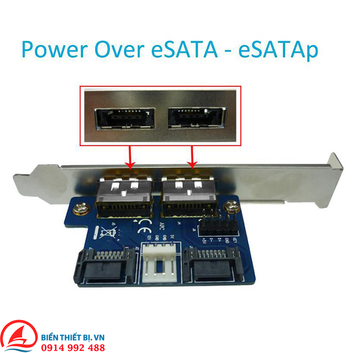 Adapter SATA ra 2 cổng Power eSATA hỗ trợ nguồn 5V 12V cho máy PC
