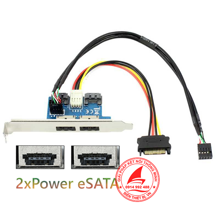 Adapter SATA ra 2 cổng Power eSATA hỗ trợ nguồn 5V 12V 