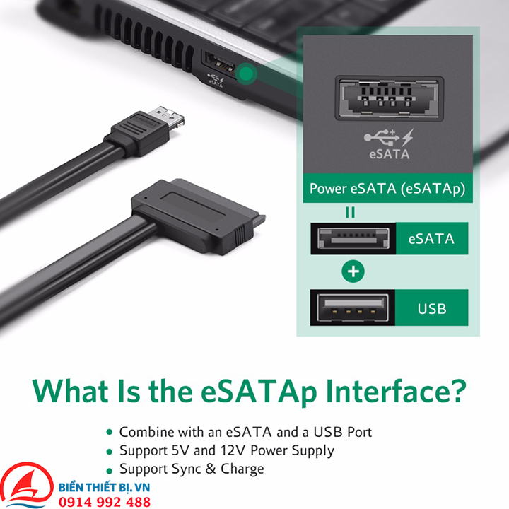 Cáp eSATA combo to SATA 2.5 HDD SSD kết nối ổ cứng với Laptop, PC