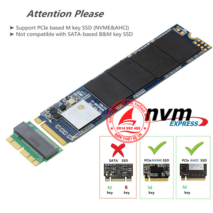 Adapter SSD M.2 PCIe to SSD 12+16pin Macbook Air, Pro 2013 2014 2015