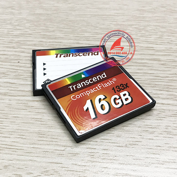 Thẻ nhớ CF Transcend CompactFlash 16GB 133X cho máy ảnh Camera máy công nghiệp CNC