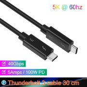 Cáp Thunderbolt 3 tốc độ 40Gbps hỗ trợ 5K 4K@60Hz sạc 20V-5A/100W PD