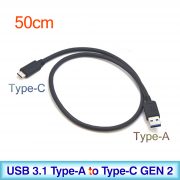 Cáp USB 3.1 GEN 2 Type-A to Type-C, dài 50cm-0.5m, tốc độ 10GB. Dùng cho Box Docking, SSD/HDD Box, Memory card reader