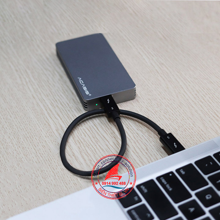 Cáp Thunderbolt 3 (USB-C) tốc độ truyền dữ liệu 40Gbps hỗ trợ 5K 4K@60Hz sạc 20V-5A/100W PD