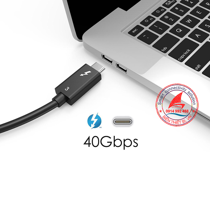 Thunderbolt 3 cable (USB-C to USB-C) 40Gb/s data transfer rate support 5K 4K charging 5A/100 Watt Power Delivery