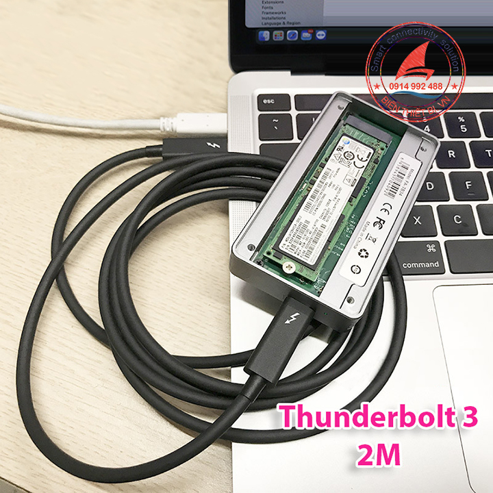 Cáp Thunderbolt 3 tốc độ 40Gbps hỗ trợ 5K 4K@60Hz sạc 20V-5A/100W PD