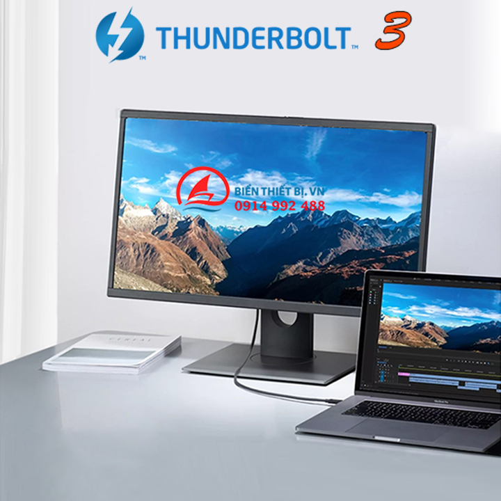 Thunderbolt 3 (USB-C) cable 40Gbps data rate support 5K 4K@60Hz 20V-5A/100W PD charging