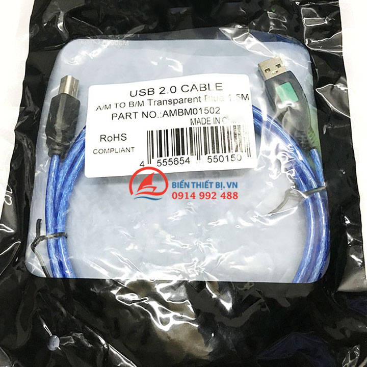Printer Cable USB 2.0 Port Printer Cable Type A Male to Type B Male Shielding King-Master Length 1.5M