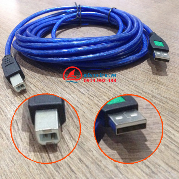 USB 2.0 Type-A to Type-B converter cable 1.5m, 3m and 5m long, connecting Computer, Laptop, Macbook to Printer, HDD Box and MIDI device