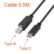 Cáp USB Type C sang USB 2.0 Type B dài 1M / 0.5M (50cm) kết nối Laptop, Macbook với Máy in, HDD Box và thiết bị MIDI