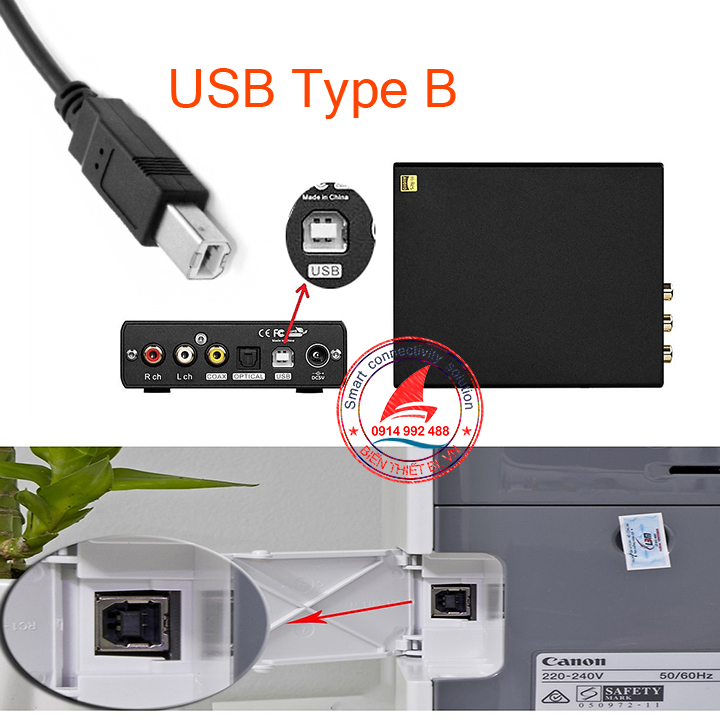 USB Type C to USB 2.0 Type B converter cable 1m and 0.5m (50cm) long, connecting Laptop, Macbook to Printer, HDD Box and MIDI device