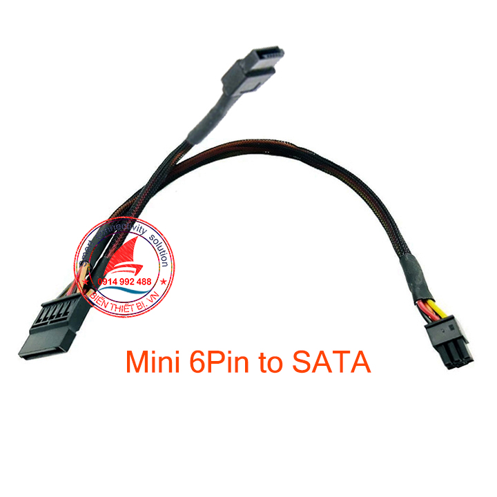 Dây cáp nguồn Mini 6pin ra SATA 15pin HDD SSD và 1 nguồn DVD-ROM cho DELL 3252 3650 3653 3655 3668 3670