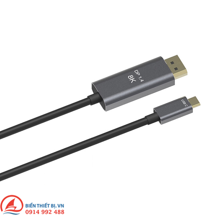 Cáp USB-C Thunderbolt 3/4 to Displayport 1.4 Cáp dài 2M, hỗ trợ 8K 5K 4K 2K, sạc PD