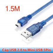 Cáp USB 2.0 to Mini USB 5pin 30cm 0.3m 50cm 0.5m 1.5m 3m 5m 10m cho máy lập trình PLC Camera máy ảnh đầu đọc thẻ nhớ Card reader máy tính Laptop SSD HDD Box