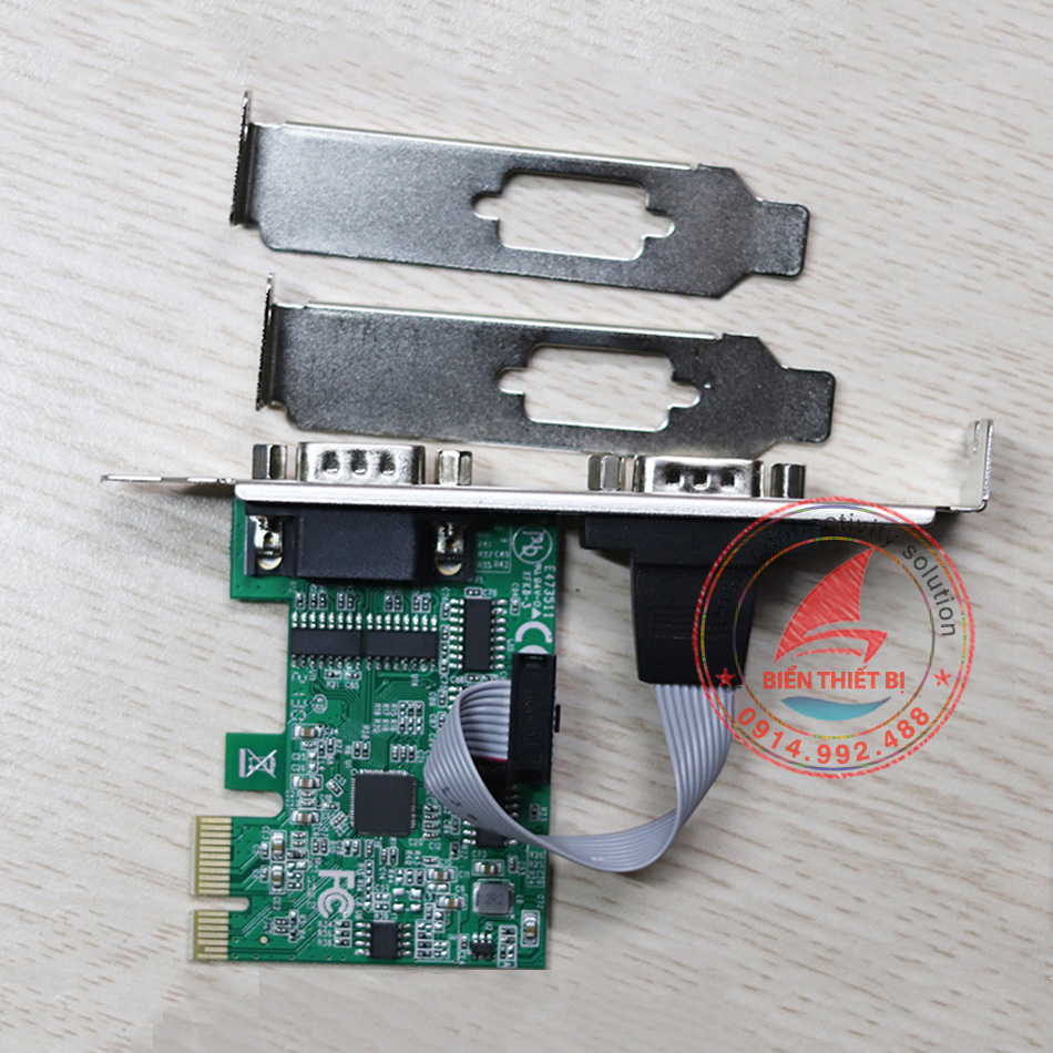 Card PCI-E to 2 COM RS232 DB9 chip AX99100 Case mini Slim PC, SFF
