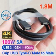 Dây cáp USB 3.1 Type C to Type C dài 1.8M GEN 1 5Gbps 4K sạc 100W